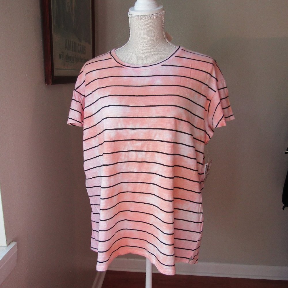 Anthropologies t.la Stripe Tie Dye Flutter Top
